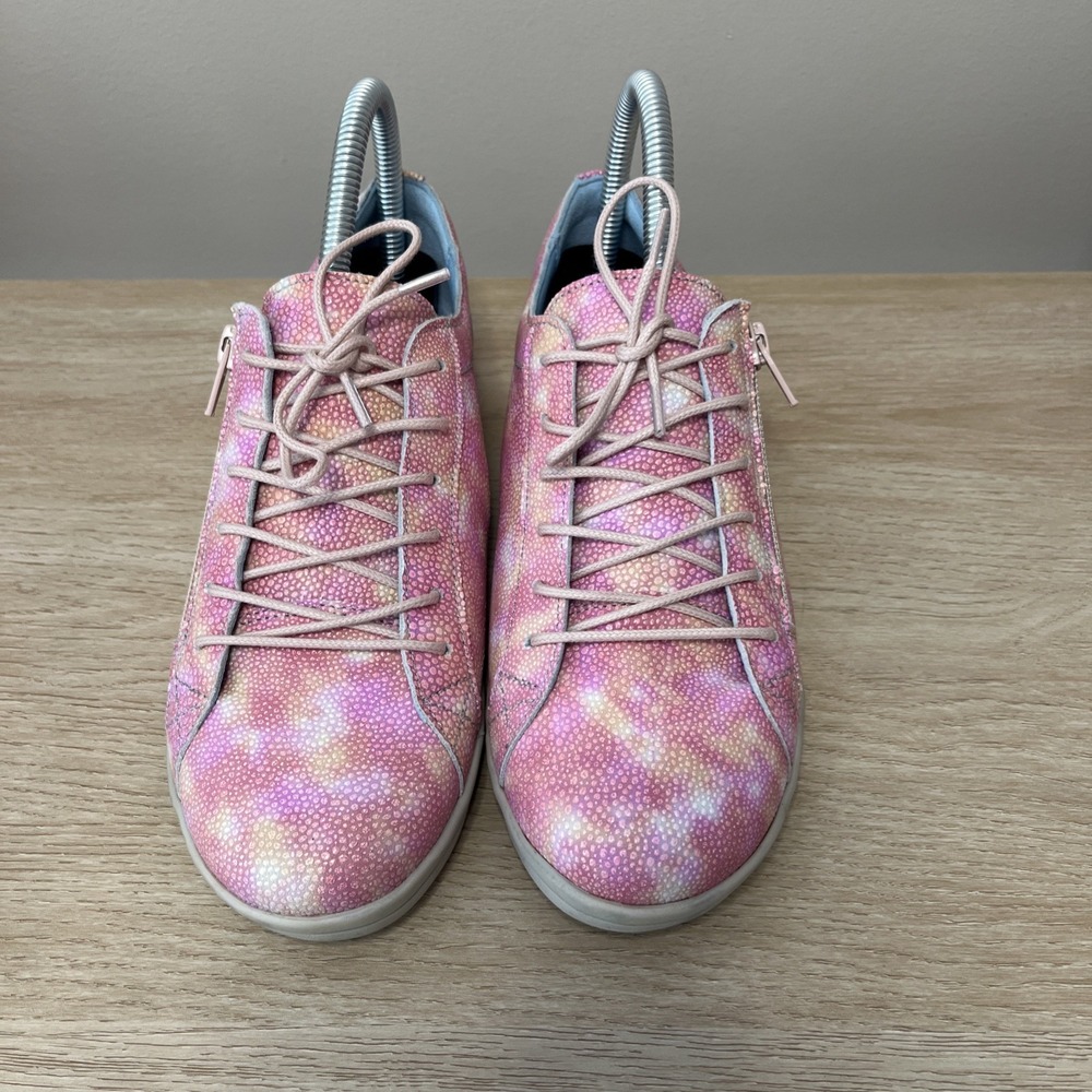 CLOUD Aika Prints Marea Rose Pink Side-Zip‎ Leather Minimalist Sneakers 7.5 / 38 - Picture 2 of 10